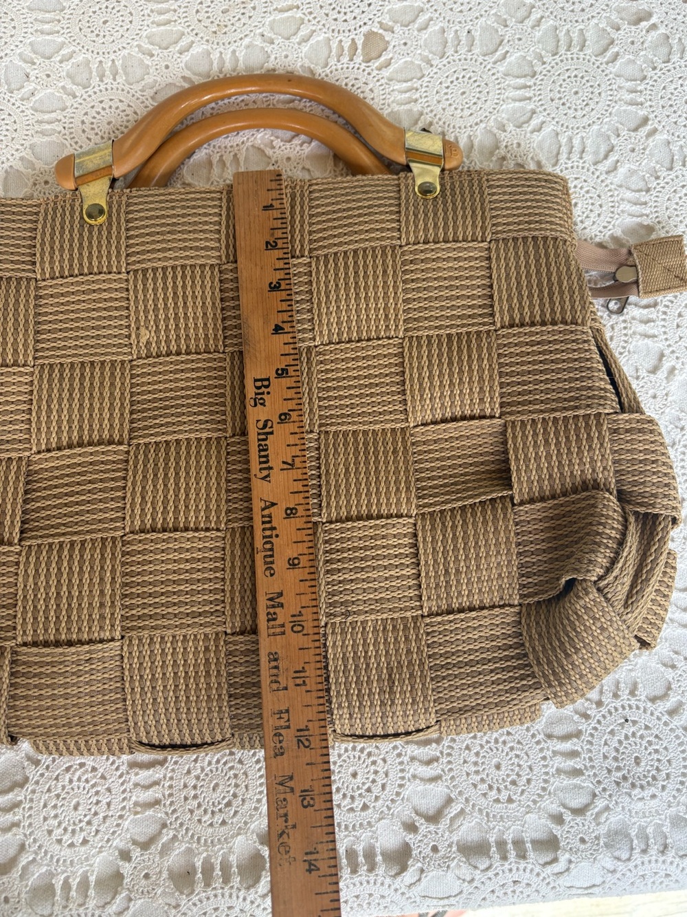 Vintage 70 s Woven HandBag Bertini M. & G. - Picture 6 of 9